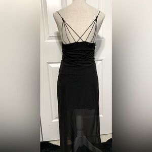 Y2k Mesh Strappy Midi Wrap Over Mini Whimsigoth Dainty Dress - M Fits Like 6